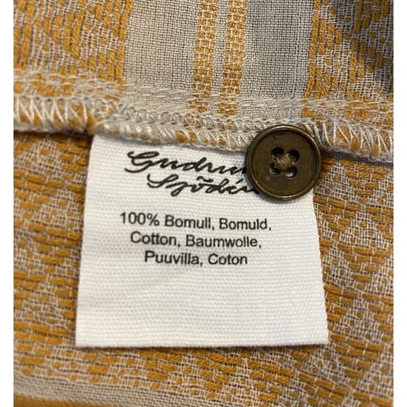 Gundrun Sjoden Tunic Blouse Button Front Cotton Orange Tan Size XXL - Picture 4 of 4
